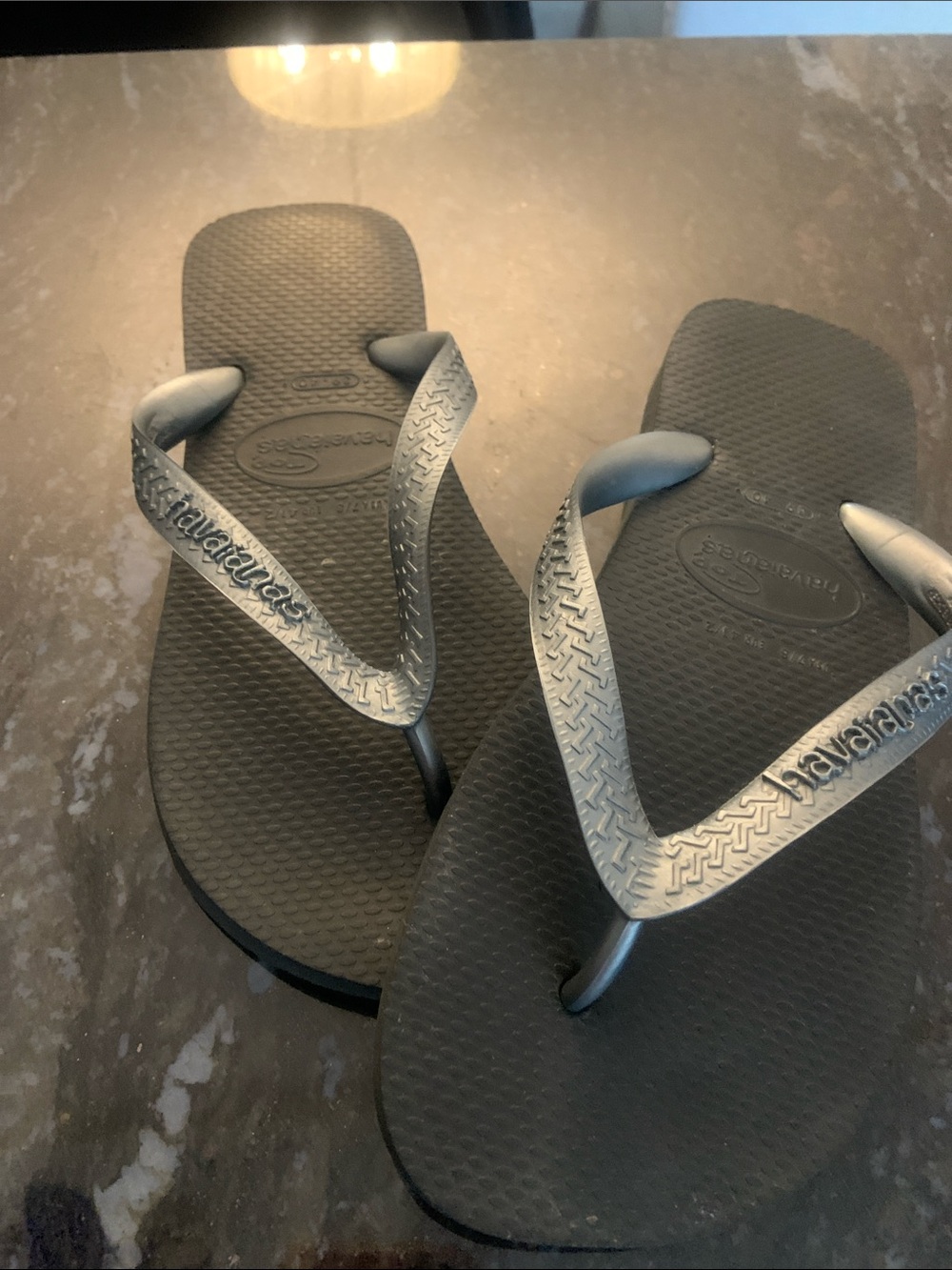 Havaianas Flip Flops in Black with Silver Straps
